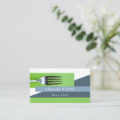 Simplistic Fork、シェフ、料理 名刺 (スタンド正面)