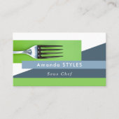 Simplistic Fork、シェフ、料理 名刺 (正面)
