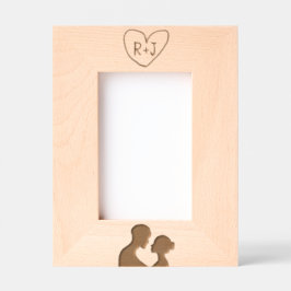 Simplistic Initials Carved Tree Sillhouette レーザー彫刻フレーム