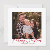 Simplistic Pleasures Red One Photo Christmas Card シーズンカード (正面)