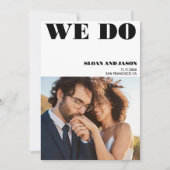 Simplistic White Black We Do Photo Save The Date セーブザデート (正面)