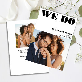 Simplistic White Black We Do Photo Save The Date セーブザデート