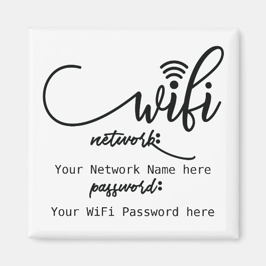 Simplistic WiFi Details Network Password マグネット (正面)