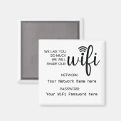 Simplistic WiFi Details Network Password マグネット (正面/裏面)