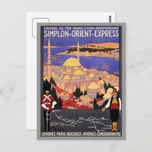 Simplon Orient表現 to Constantinople ポストカード (正面/裏面)