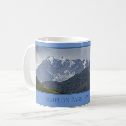 Simplon Pass Mountains (スイス) コーヒーマグカップ (正面左)