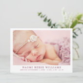 Simply エレガント Baby Girl Photo Collage誕生 案内状 (スタンド正面)