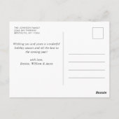 Simply エレガント Holiday 4 PHOTOクリスマスグリーティング ポストカード (裏面)