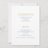 Simply エレガント Star、文字オン・バック、バー（ユダヤ教の）バル・ミツバー 招待状 (裏面)