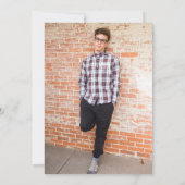 Simply エレガント Star、Photo on Back、バー（ユダヤ教の）バル・ミツバー 招待状 (裏面)