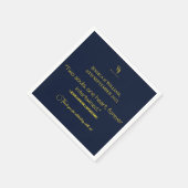 Simply モダン Navy Blueと金ゴールドのナ結婚プキン スタンダードカクテルナプキン (角)