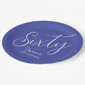 Simply モダン Script Lavender Purple 60誕生日 ペーパープレート (アングル)