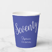 Simply モダン Script Lavender Purple 70誕生日 紙コップ (裏面)