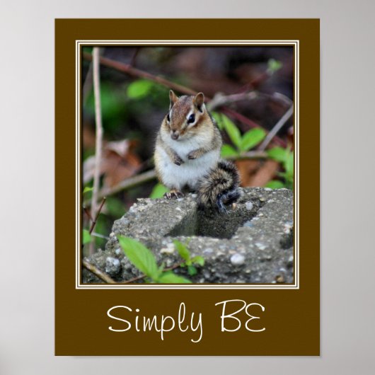 Simply Be Inspirational Quote Chipmunk ポスター (正面)