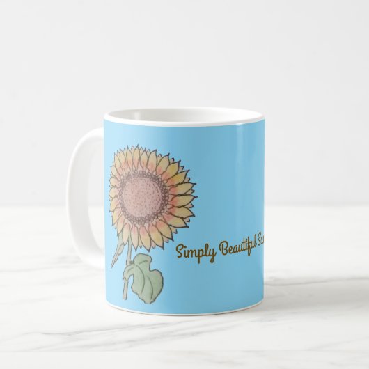 Simply Beautiful Sunflower コーヒーマグカップ (正面左)