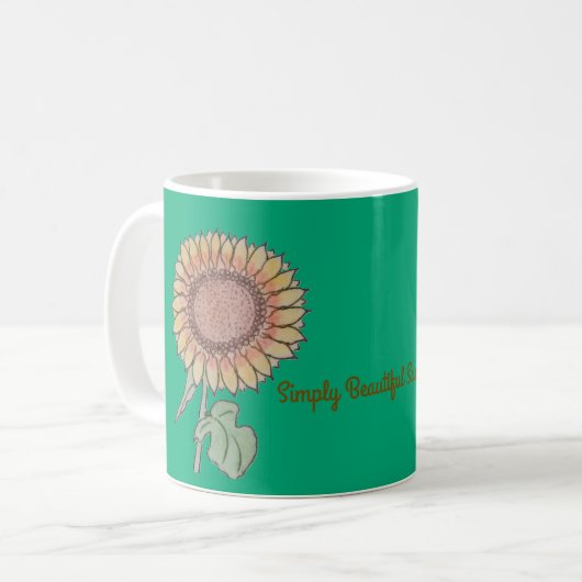 Simply Beautiful Sunflower コーヒーマグカップ (正面左)