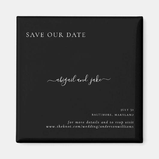 Simply Black結婚の救日付 マグネット (正面)