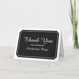 Simply Black エレガント Graduation Thank You サンキューカード