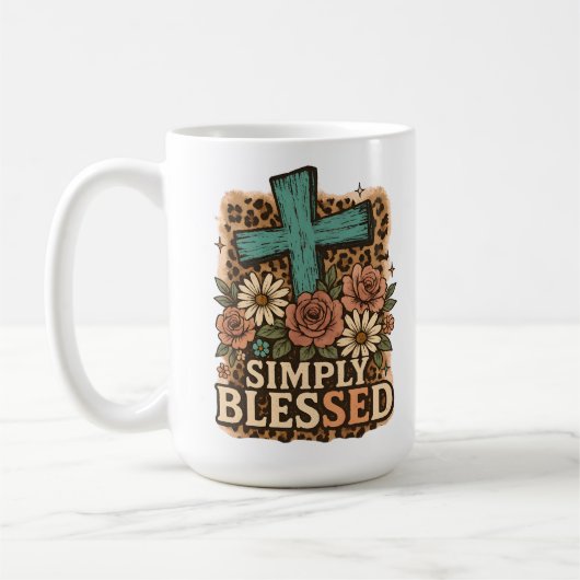 Simply Blessed クリスチャンクロス 秋の花 コーヒーマグカップ (左)