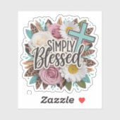 Simply Blessed フラワー柄 キリスト教 シール (シート)