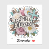 Simply Blessed Floral Christian シール (シート)
