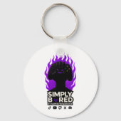 SIMPLY BORED Keychain – Purple Flame Edition 🔥🎮 キーホルダー (正面)