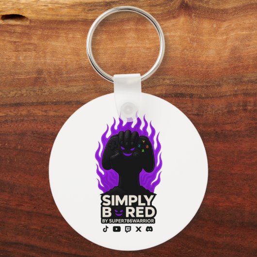 SIMPLY BORED Keychain – Purple Flame Edition 🔥🎮 キーホルダー (裏面)