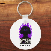 SIMPLY BORED Keychain – Purple Flame Edition 🔥🎮 キーホルダー (正面)