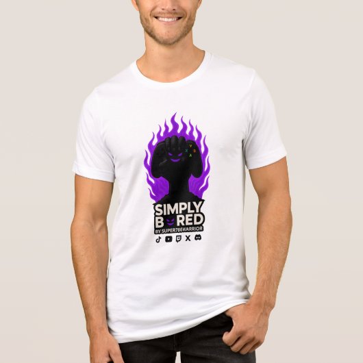 SIMPLY BORED Purple Flame Gaming T-Shirt 🔥🎮 トライブレンドＴシャツ (正面)