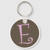 Simply Brown & Pink Keychain "E" キーホルダー (正面)