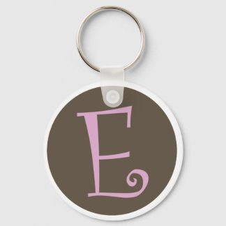 Simply Brown & Pink Keychain "E" キーホルダー