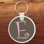 Simply Brown & Pink Keychain "E" キーホルダー (正面)