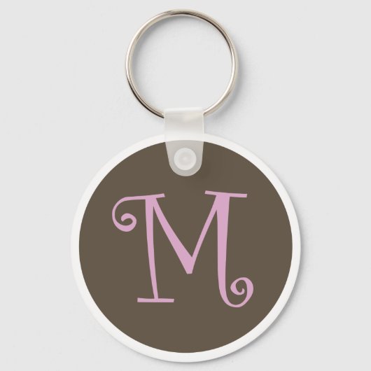 Simply Brown & Pink Keychain "M" キーホルダー (正面)