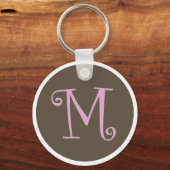 Simply Brown & Pink Keychain "M" キーホルダー (正面)
