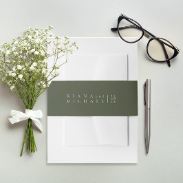 Simply Chic 結婚's Moss Green ID1046 招待状ベリーバンド