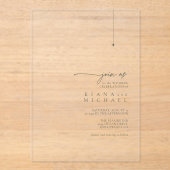 Simply Chic 結婚's Moss Green Transparent ID1046 アクリル招待状 (正面)