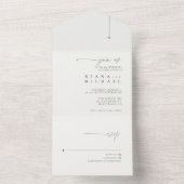 Simply Chic 結婚's Moss/White ID1046 オールインワン招待状 (内側)