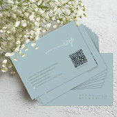 Simply Chic 結婚's QR Code Dustyティール(緑がかった色)ID1046 出欠カード
