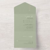 Simply Chic 結婚's Sage/Pearl ID1046 オールインワン招待状 (内側)