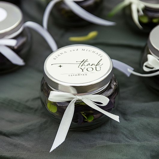 Simply Chic 結婚's Thank You Pearl White ID1046 ラウンドシール