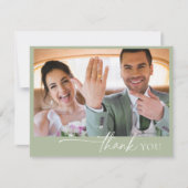 Simply Chic 結婚's Thank You Sage Green ID1046 サンキューカード (正面)