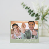 Simply Chic 結婚's Thank You Sage Green ID1046 サンキューカード (スタンド正面)
