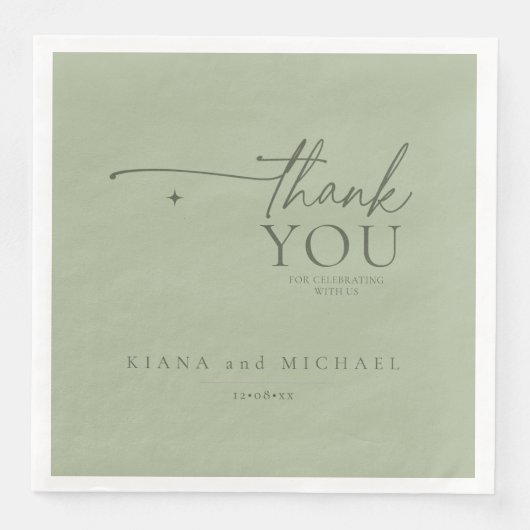 Simply Chic 結婚's Thank You Sage/Moss ID1046 (正面)