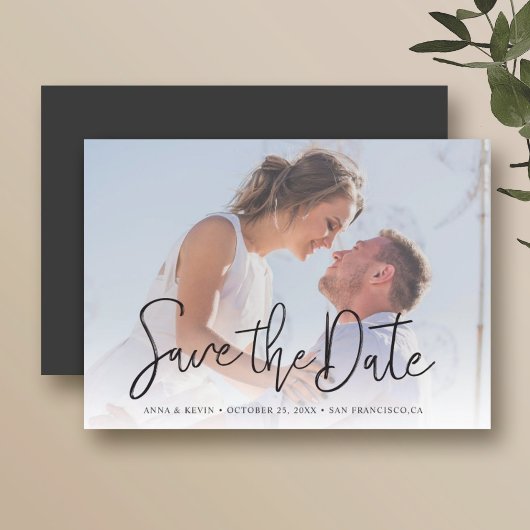 Simply Chic Photo Magnet Save the Date Invitation マグネット招待状