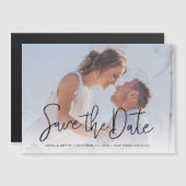 Simply Chic Photo Magnet Save the Date Invitation マグネット招待状 (正面/裏面)
