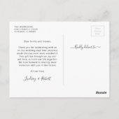 Simply Chic Script 結婚's Photo Thank You ポストカード (裏面)