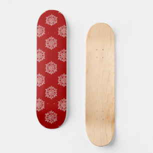 Simply Christmas Collection 赤と白のスノーフレーク スケートボード