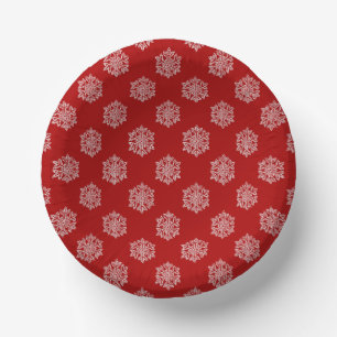 Simply Christmas Collection 赤と白のスノーフレーク ペーパーボウル