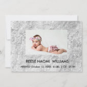 Simply Elegant Baby Girl Photo Collage Birth Annou 案内状 (正面)