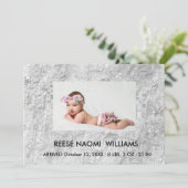 Simply Elegant Baby Girl Photo Collage Birth Annou 案内状 (スタンド正面)